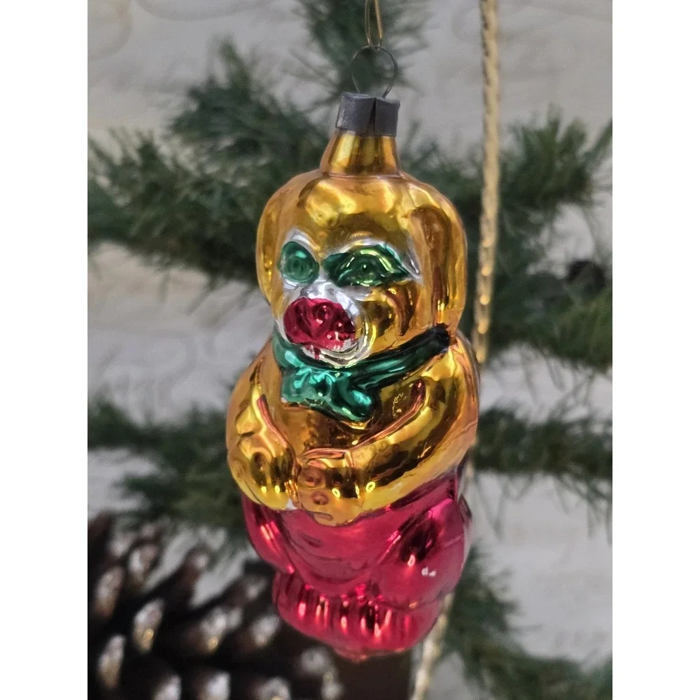 Vintage Antique Blown Glass PUPPY DOG Figurine Christmas Ornament West Germany